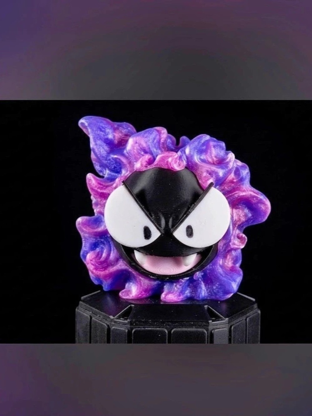 3D printed ghastly black Purple & Pink Sculpture
